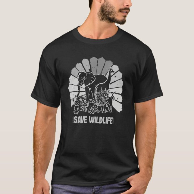 Green Planet Save Wildlife Conservation Environmen T-Shirt (Vorderseite)