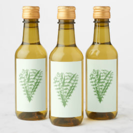 Green plant in the shape of a bouquet. weinetikett