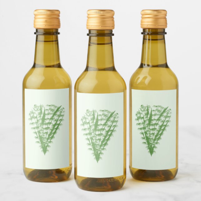 Green plant in the shape of a bouquet. weinetikett (Flaschen)