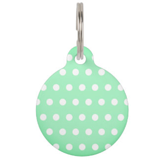Green Poka Dots Haustiermarke