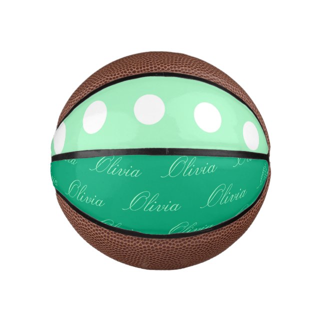 Green Poka Dots Mini Basketball (Vorderseite)