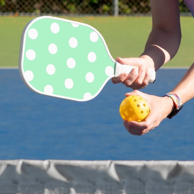 Green Poka Dots Pickleball Schläger (InSitu)