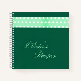 Green Poka Dots Recipe Notizbuch