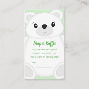 Green Polar Bear Baby Dusche Begleitkarte