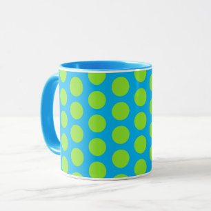 Green Polka Dot auf Aqua Tasse Cup