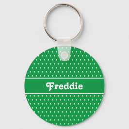 Green Polka Dot Classic Green Individuelle Name Schlüsselanhänger