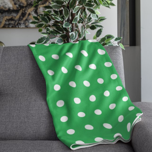 Green Polka Dot Fleecedecke (Von Creator hochgeladen)