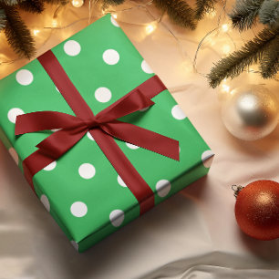 Green Polka Dot Geschenkpapier