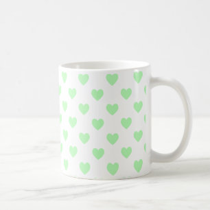 Green Polka Dot Hearts Kaffeetasse