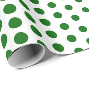Green Polka Dot Modern White Geschenkpapier