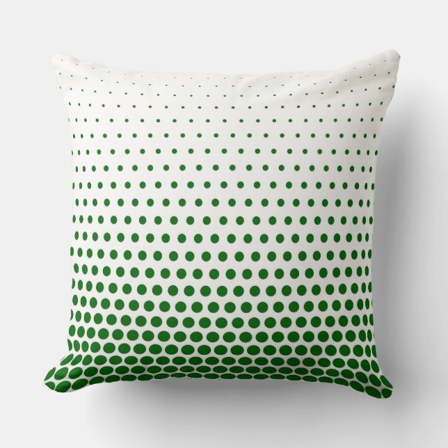 Green Polka Dot Modern White Kissen (Vorderseite)