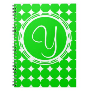 Green Polka Dot Monogram Notizblock