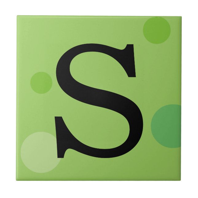 GREEN POLKA DOT MONOGRAM TILLE FLIESE (Vorderseite)
