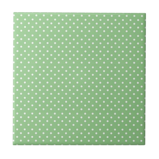 Green Polka Dot Muster Fliese (Vorderseite)