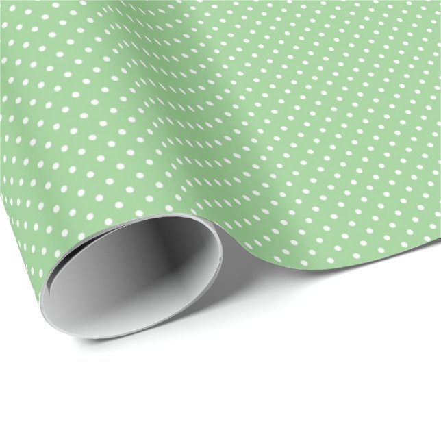 Green Polka Dot Muster Geschenkpapier (Rolleneckpunkt)