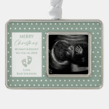 Green Polka Dot New Baby Ultrasound Foto