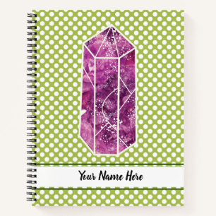 Green Polka Dot Red Wine Diamond Personalisiert Notizbuch