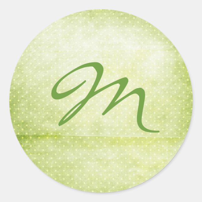 Green Polka Dot Runder Aufkleber (Vorderseite)