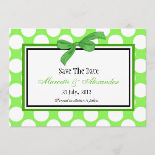 Green Polka Dot Save the Date