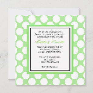Green Polka Dot Wedding Einladung