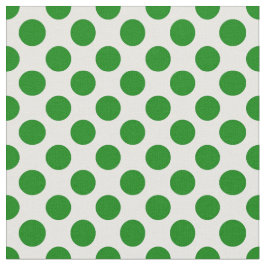 Green Polka Dots auf weißem Muster Stoff