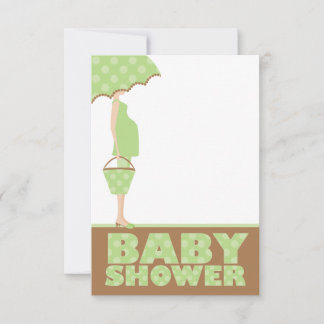 Green Polka Dots Baby Shower Einladungen
