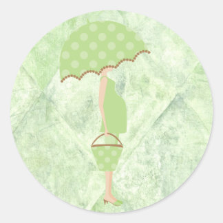 Green Polka Dots Baby Shower Stickers