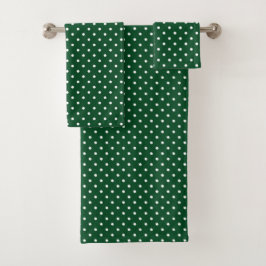 Green Polka Dots Badetuch Set