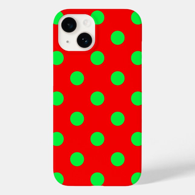 Green Polka Dots Design Case-Mate iPhone Hülle (Rückseite)