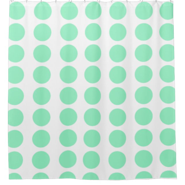 Green Polka Dots Design Duschvorhang (Vorderseite)