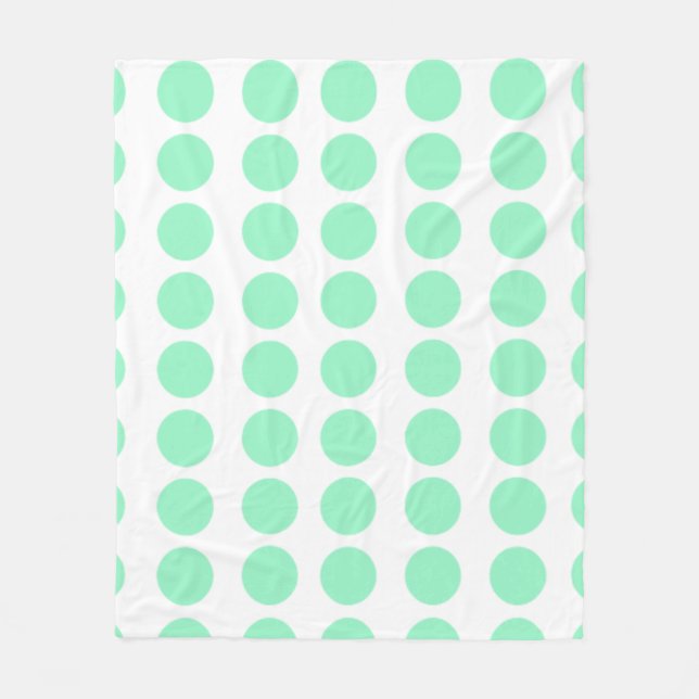 Green Polka Dots Design Fleecedecke (Vorderseite)