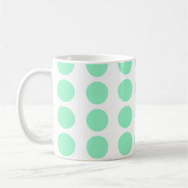 Green Polka Dots Design Kaffeetasse