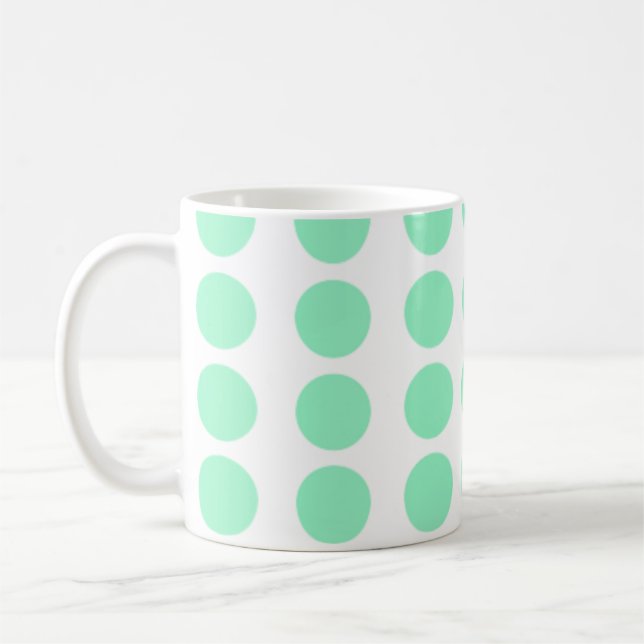 Green Polka Dots Design Kaffeetasse (Links)