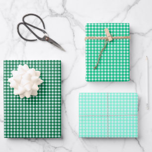 Green Polka Dots Geschenkpapier Set