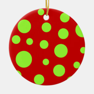 Green Polka Dots Keramik Ornament