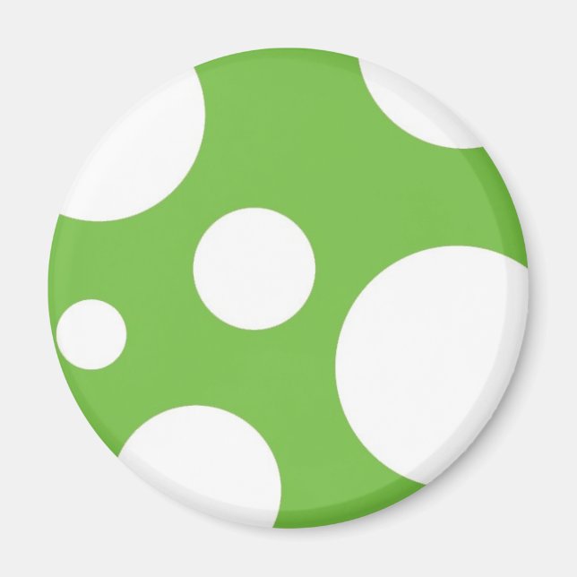 Green Polka Dots Magnet (Vorne)