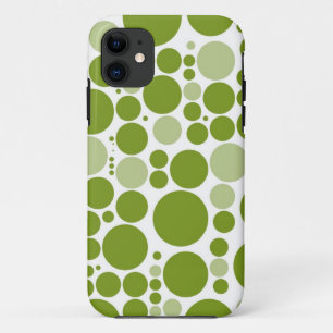 Green Polka Dots on White Case-Mate iPhone Hülle