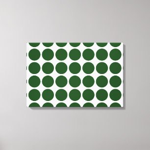 Green Polka Dots on White Leinwanddruck