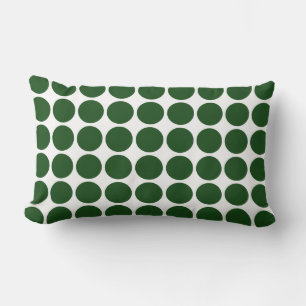 Green Polka Dots on White Lendenkissen
