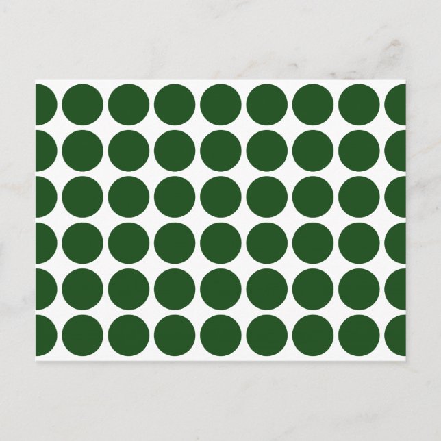 Green Polka Dots on White Postkarte (Vorderseite)