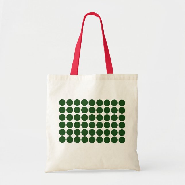 Green Polka Dots on White Tragetasche (Vorne)