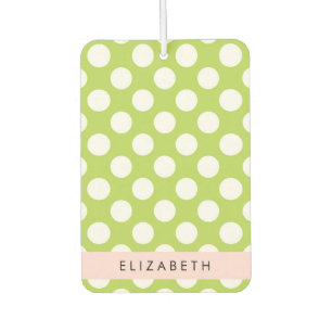 Green Polka Dots, Polka Dot Pattern, Ihr Name Autolufterfrischer
