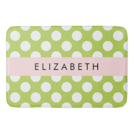 Green Polka Dots, Polka Dot Pattern, Ihr Name Badematte