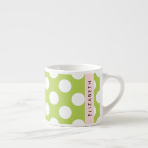 Green Polka Dots, Polka Dot Pattern, Ihr Name Espressotasse