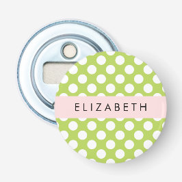 Green Polka Dots, Polka Dot Pattern, Ihr Name Flaschenöffner
