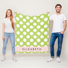 Green Polka Dots, Polka Dot Pattern, Ihr Name Fleecedecke