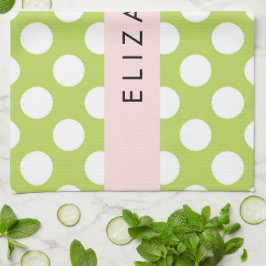 Green Polka Dots, Polka Dot Pattern, Ihr Name Geschirrtuch