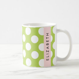 Green Polka Dots, Polka Dot Pattern, Ihr Name Kaffeetasse