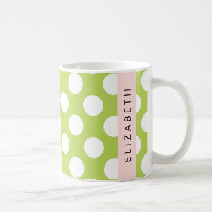 Green Polka Dots, Polka Dot Pattern, Ihr Name Kaffeetasse