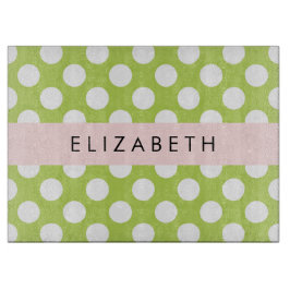 Green Polka Dots, Polka Dot Pattern, Ihr Name Schneidebrett